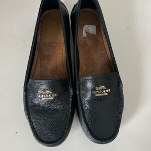 🖤 Vintage Coach Leather Loafers – Black